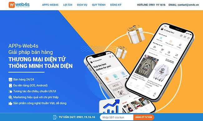 Giải pháp thiết kế website thương mại điện tử Web4s Nhân Hòa